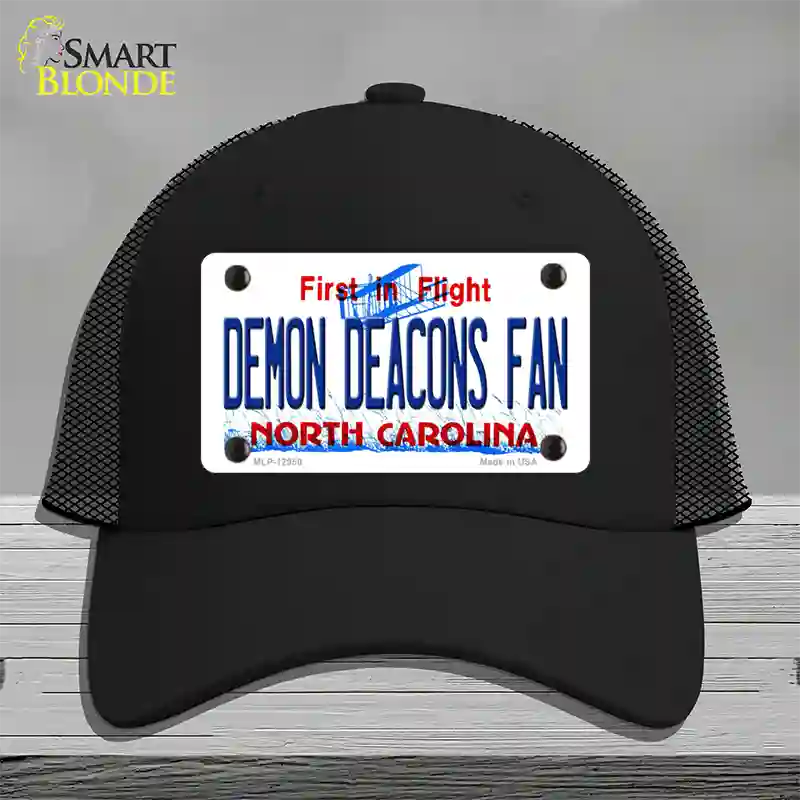 Demon Deacons Fan Novelty License Plate Hat Mesh / Black