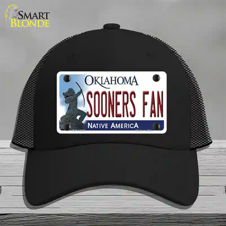 Sooners Fan Novelty License Plate Hat Mesh / Black