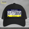 Go Pittsburgh Novelty License Plate Hat Mesh / Black