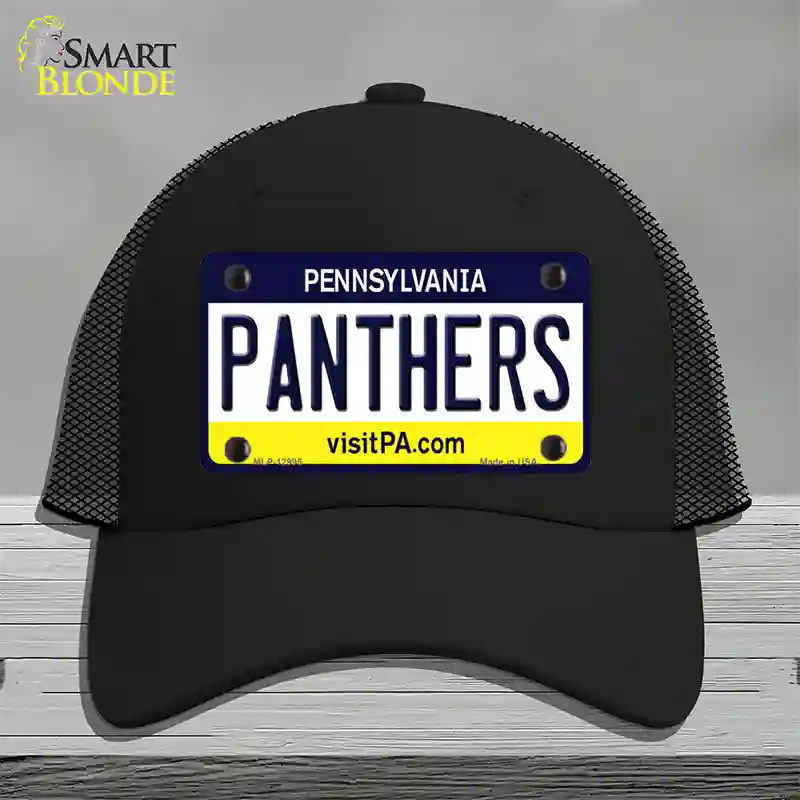 Panthers Novelty License Plate Hat Mesh / Black