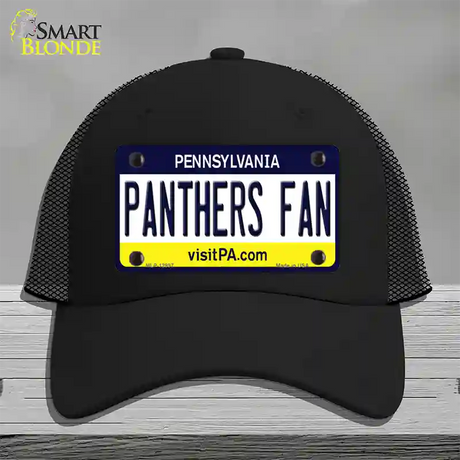 Panthers Fan Novelty License Plate Hat Mesh / Black