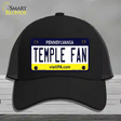 Temple Fan Novelty License Plate Hat Mesh / Black