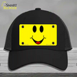 Happy Smiley Novelty License Plate Hat Mesh / Black