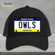 Owls Novelty License Plate Hat Mesh / Black