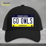 Go Owls Novelty License Plate Hat Mesh / Black