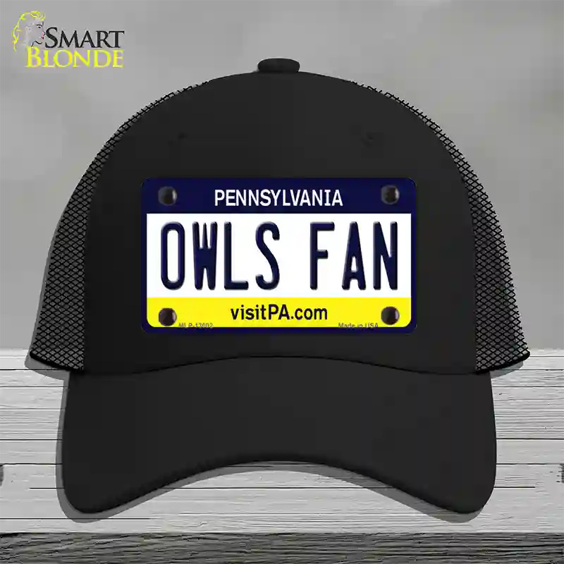 Owls Fan Novelty License Plate Hat Mesh / Black