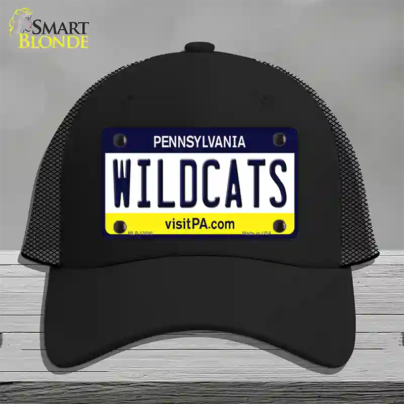 Wildcats Pennsylvania Novelty License Plate Hat Mesh / Black