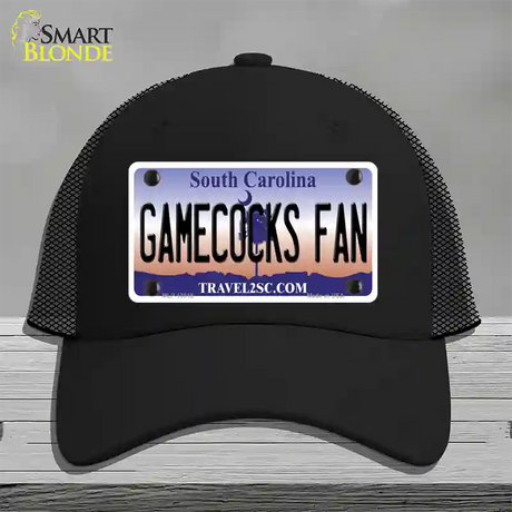 Gamecocks Fan Novelty License Plate Hat Mesh / Black