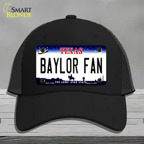 Baylor Fan Novelty License Plate Hat Mesh / Black