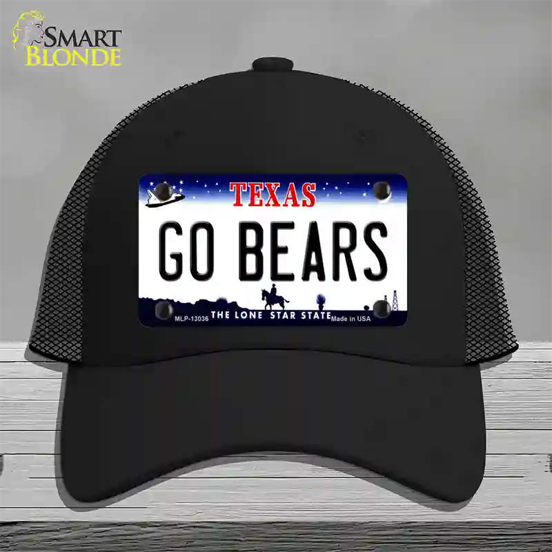 Go Bears Novelty License Plate Hat Mesh / Black