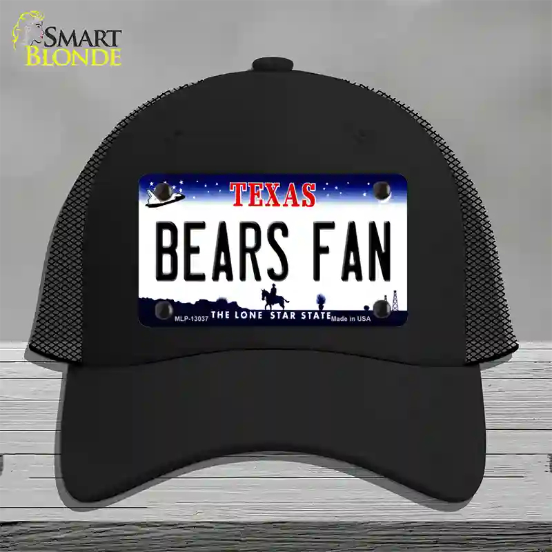 Bears Fan Novelty License Plate Hat Mesh / Black