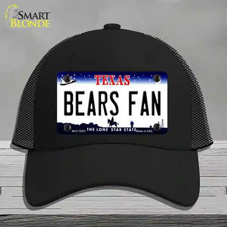 Bears Fan Novelty License Plate Hat Mesh / Black