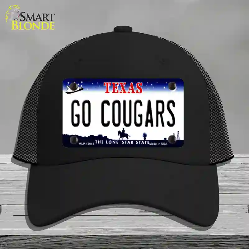 Go Cougars Novelty License Plate Hat Mesh / Black