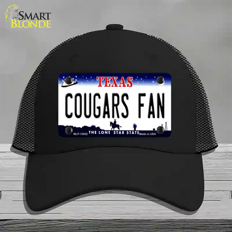 Cougars Fan Novelty License Plate Hat Mesh / Black