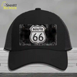 Route 66 Black & White Novelty License Plate Hat Mesh / Black