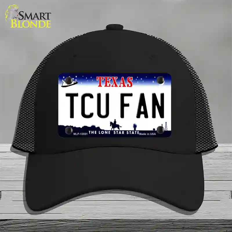 TCU Fan Novelty License Plate Hat Mesh / Black