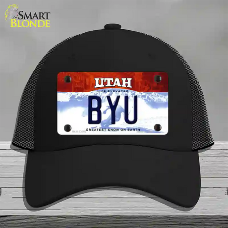 BYU Novelty License Plate Hat Mesh / Black