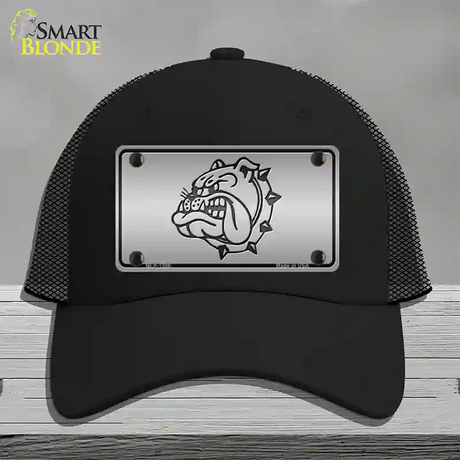 Bulldog Novelty License Plate Hat Mesh / Black