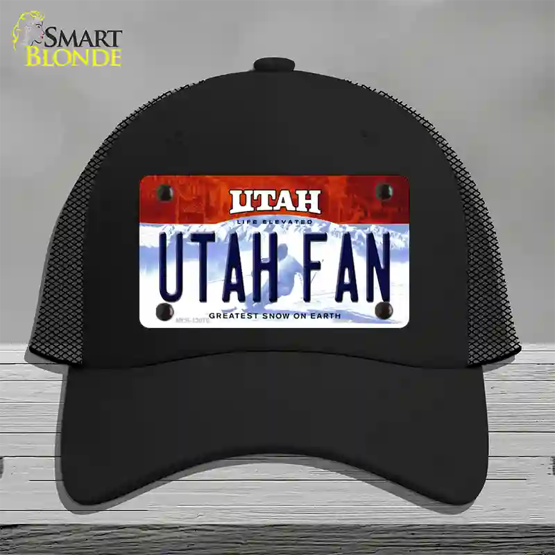 Utah Fan Novelty License Plate Hat Mesh / Black