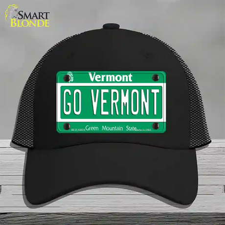 Go Vermont Novelty License Plate Hat Mesh / Black