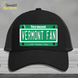 Vermont Fan Novelty License Plate Hat Mesh / Black