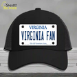 Virginia Fan Novelty License Plate Hat Mesh / Black