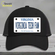 Virginia Tech Fan Novelty License Plate Hat Mesh / Black