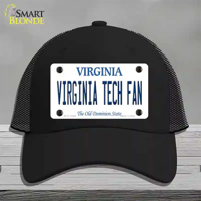 Virginia Tech Fan Novelty License Plate Hat Mesh / Black