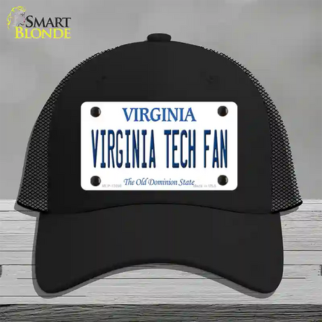 Virginia Tech Fan Novelty License Plate Hat Mesh / Black