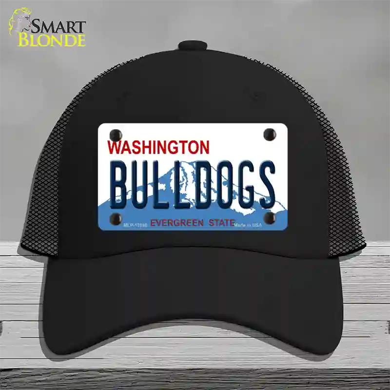 Bulldogs Washington State Novelty License Plate Hat Mesh / Black