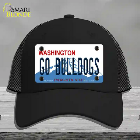 Go Bulldogs Washington Novelty License Plate Hat Mesh / Black