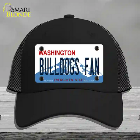 Bulldogs Fan Washington Novelty License Plate Hat Mesh / Black