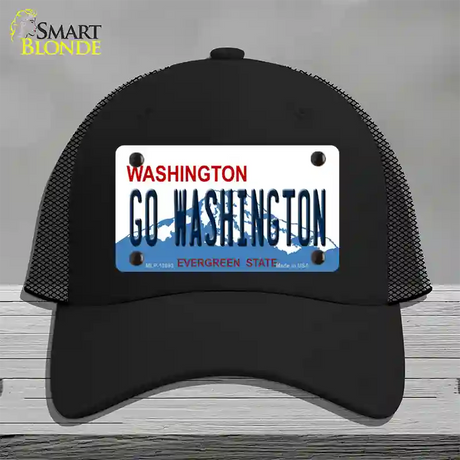 Go Washington Novelty License Plate Hat Mesh / Black