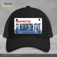 Go Washington State Novelty License Plate Hat Mesh / Black