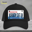 Washington State Fan Novelty License Plate Hat Mesh / Black