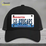 Go Cougars Washington Novelty License Plate Hat Mesh / Black