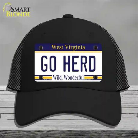 Go Herd Novelty License Plate Hat Mesh / Black