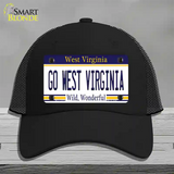 Go West Virginia Novelty License Plate Hat Mesh / Black