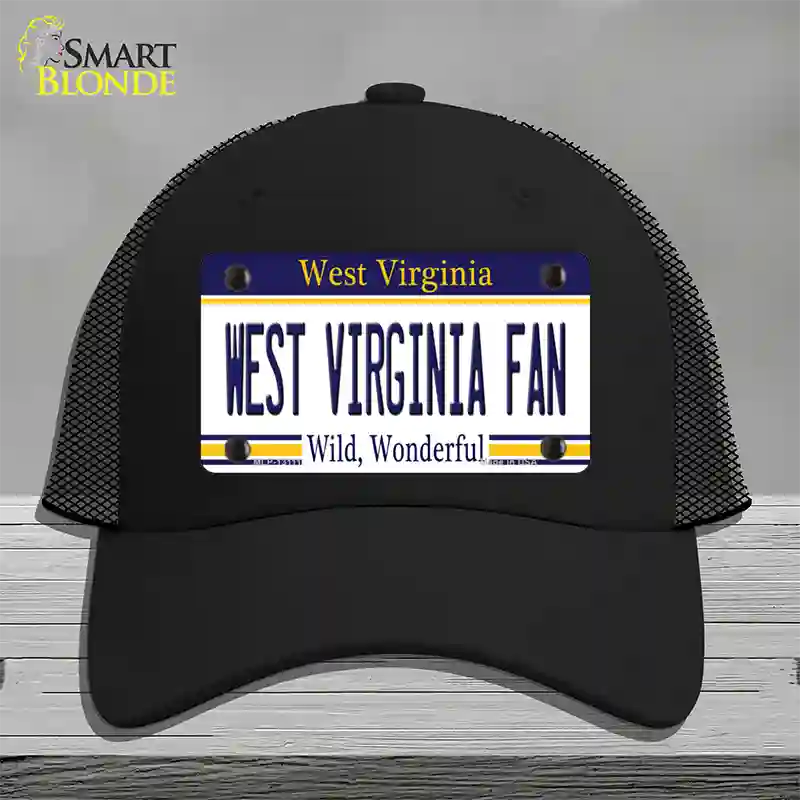 West Virginia Fan Novelty License Plate Hat Mesh / Black