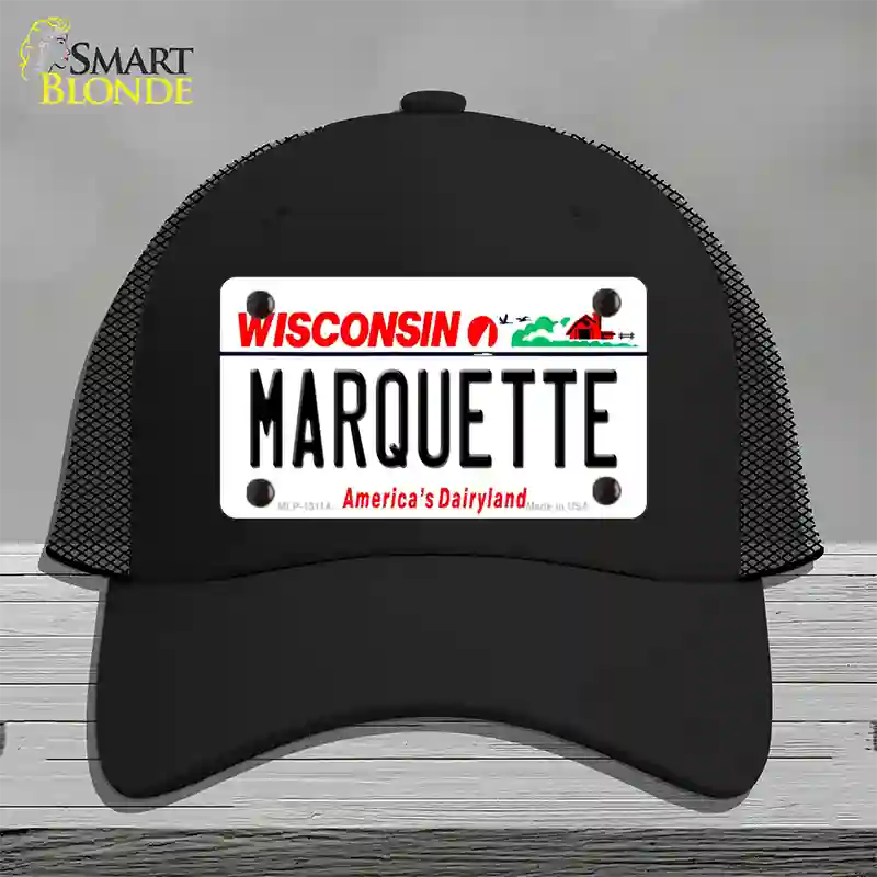 Marquette Novelty License Plate Hat Mesh / Black