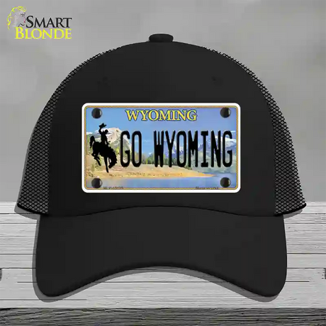 Go Wyoming Novelty License Plate Hat Mesh / Black