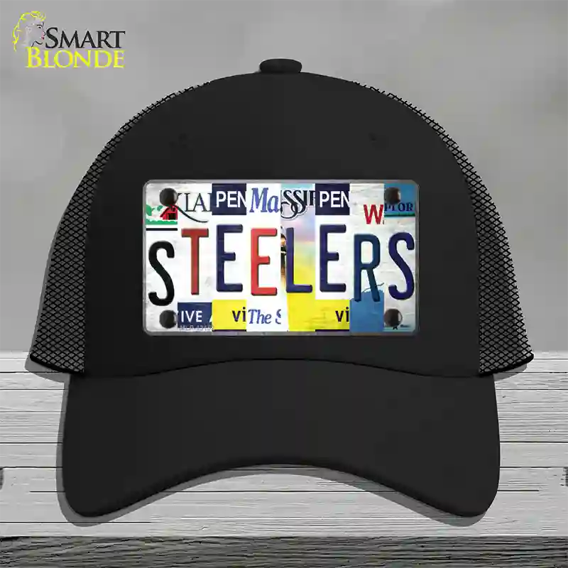 Steelers Strip Art Novelty License Plate Hat Tag Mesh / Black