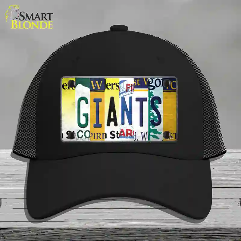 Giants Strip Art Novelty License Plate Hat Tag Mesh / Black