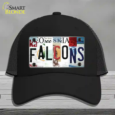 Falcons Strip Art Novelty License Plate Hat Tag Mesh / Black