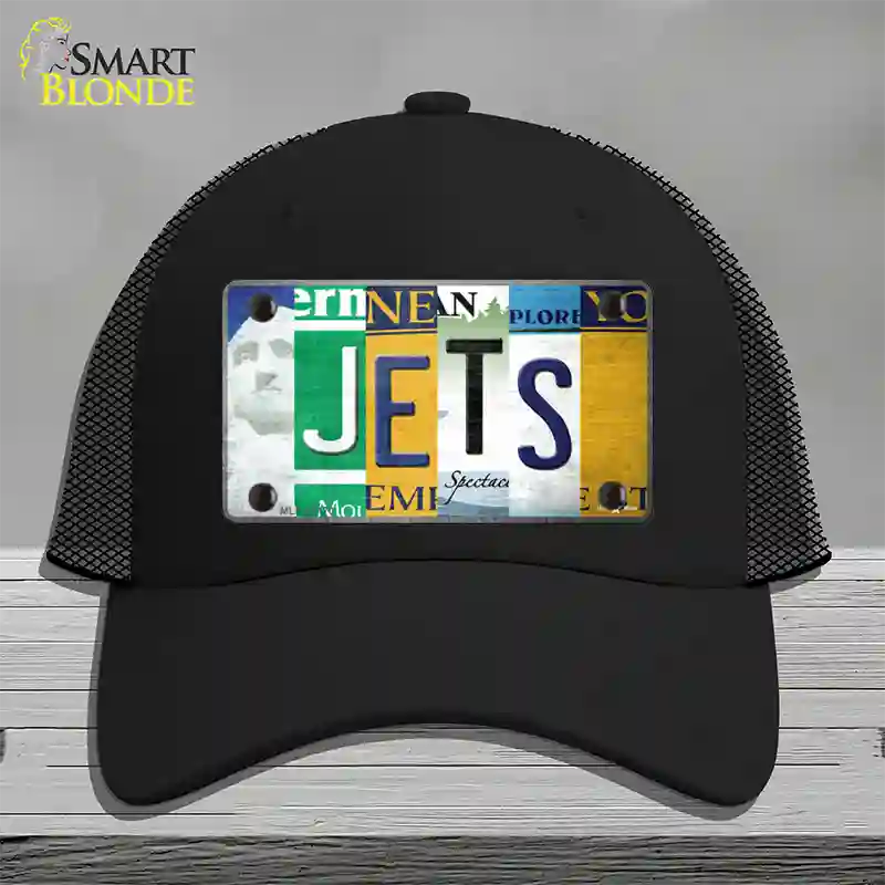 Jets Strip Art Novelty License Plate Hat Tag Mesh / Black