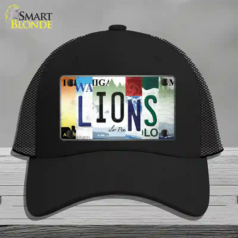 Lions Strip Art Novelty License Plate Hat Tag Mesh / Black