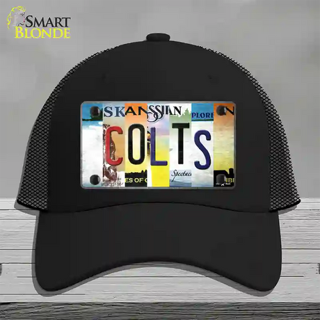 Colts Strip Art Novelty License Plate Hat Tag Mesh / Black