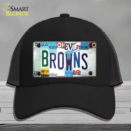 Browns Strip Art Novelty License Plate Hat Tag Mesh / Black