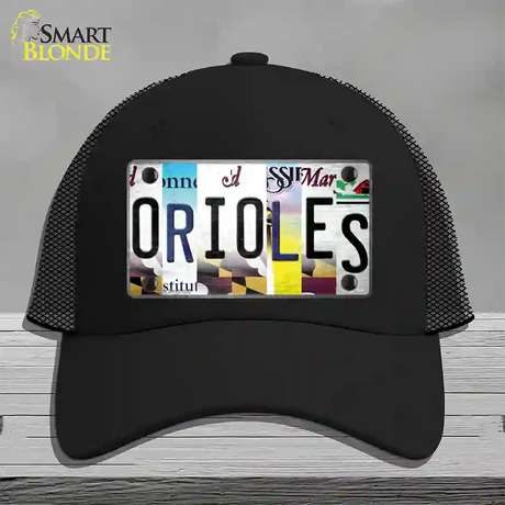 Orioles Strip Art Novelty License Plate Hat Tag Mesh / Black