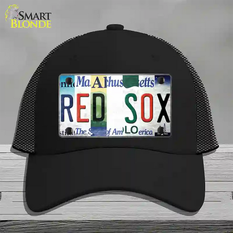 Red Sox Strip Art Novelty License Plate Hat Tag Mesh / Black